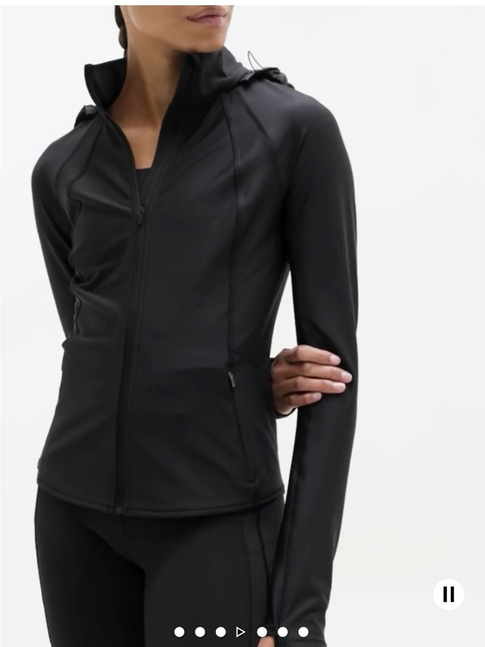 Athleta Black Hooded Utility Jacket
